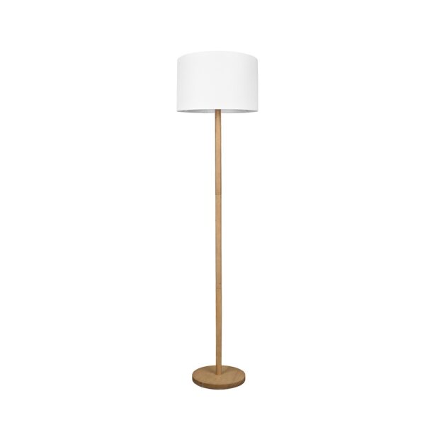 Scandinavische vloerlamp met stoffen kap - E27 - 162 cm hoog - wit