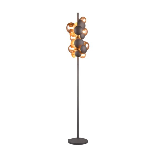 Vloerlamp met 7 bollen - G9 fitting - 155 cm hoog - antraciet