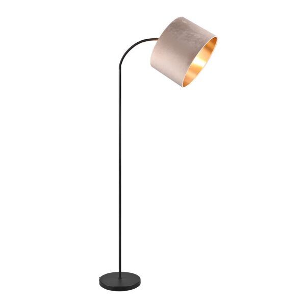 Design vloerlamp met fluwelen kap - E27 - 156 cm hoog - zwart