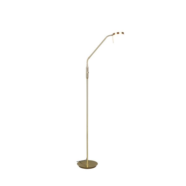 Vloerlamp minimalistisch - LED - dimbaar - 145 cm hoog - mat messing