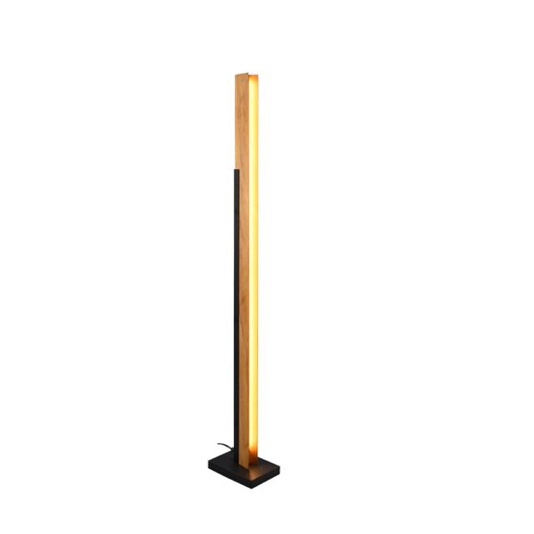 Design vloerlamp met houten frame - LED - 120 cm hoog - zwart