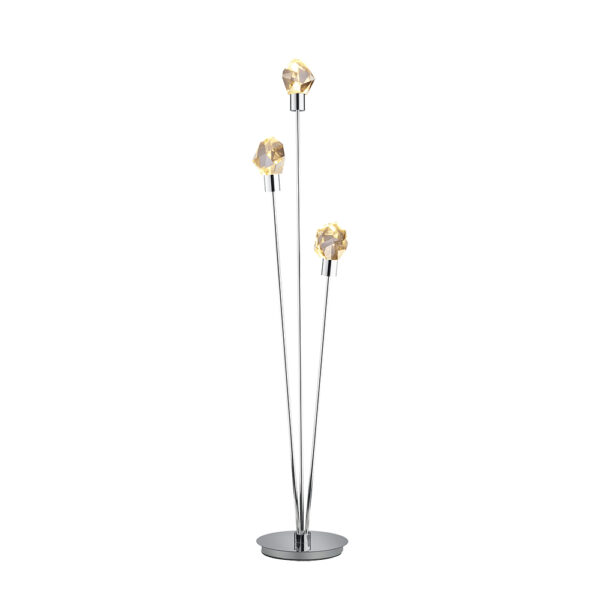 Glamour vloerlamp met kristallen - LED - 150 cm hoog - chroom