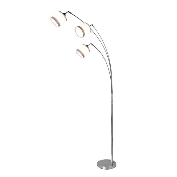 Vloerlamp 3 lichtpunten - E14 fitting - 185 cm hoog - chroom
