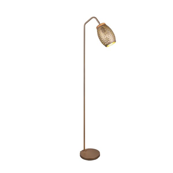 Decoratieve vloerlamp - E27 fitting - 147 cm hoog - koffie kleur
