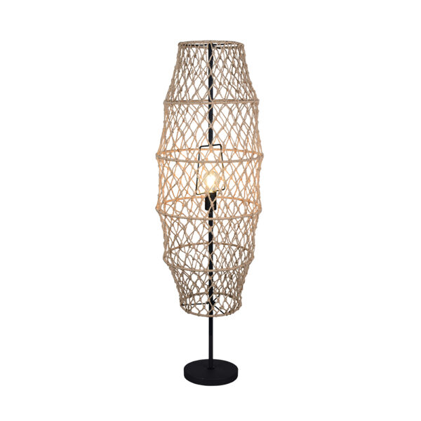 Vloerlamp hennep draadkap