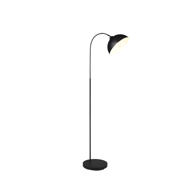 Vloerlamp met metalen kap - E27 fitting - 170 cm hoog - mat zwart