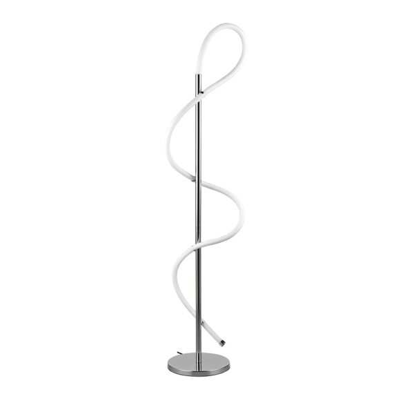Vloerlamp spiraal - LED - dimbaar - 135 cm hoog - chroom