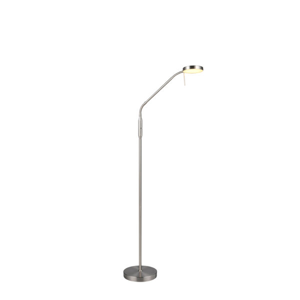 Oplaadbare vloerlamp met flexibele arm - LED - dimbaar - 160 cm hoog - nikkel