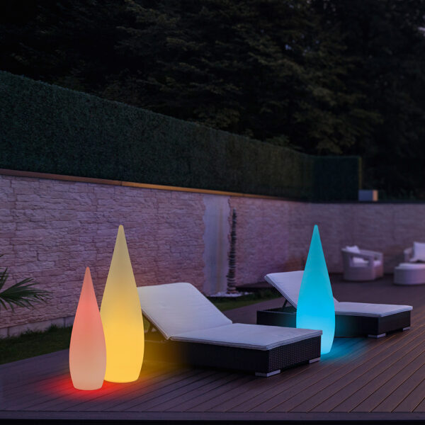 Oplaadbare vloerlamp druppelvorm - LED - 80 cm hoog - wit