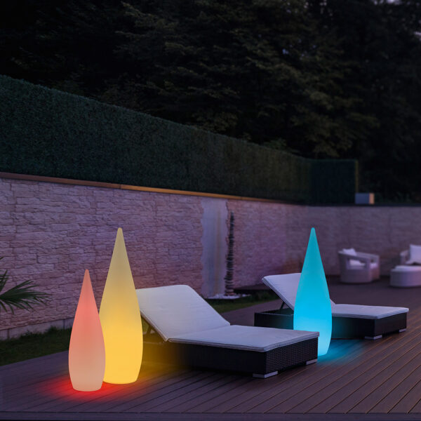 Oplaadbare vloerlamp - LED - met afstandsbediening - 120 cm hoog - wit