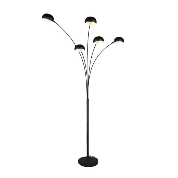 Vloerlamp met 5 lichtpunten - E14 - 210 cm hoog - zwart
