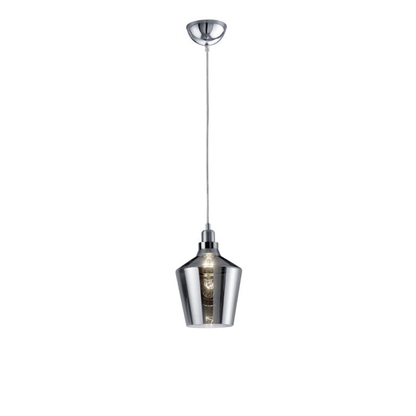 Moderne hanglamp met rookglas - E27 - 130 cm hoog verstelbaar - aluminiumkleurig