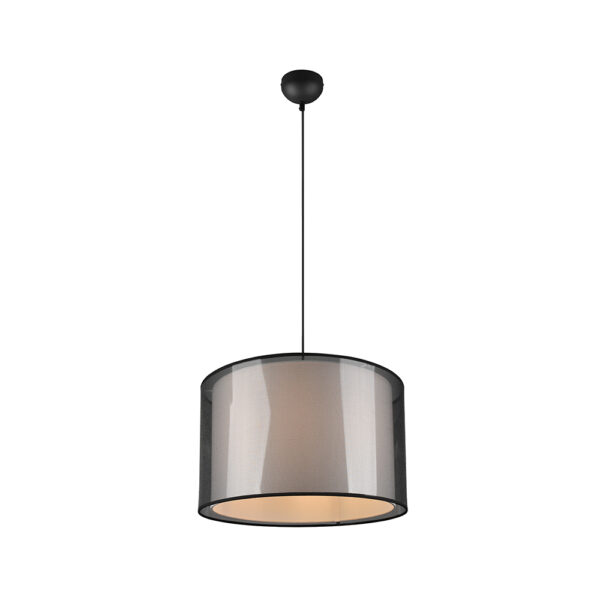 Moderne hanglamp rookglas - E27 150 cm hoog - zwart