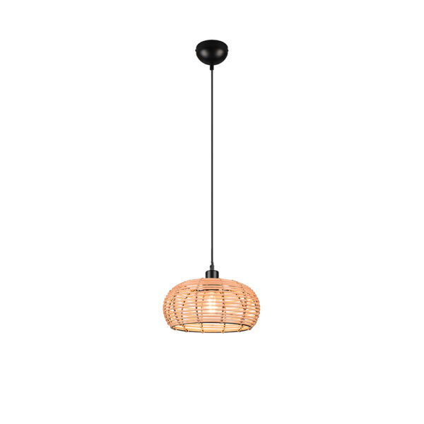 Rotan hanglamp vlechtwerk - E27 - 150 cm hoog - natuurlijk