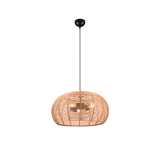 Rotan hanglamp - E27 - 150 cm hoog -  natuurlijk vlechtwerk