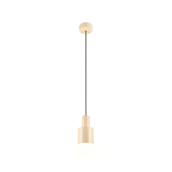 Design hanglamp met metalen kap - E27 - 150 cm hoog - beige