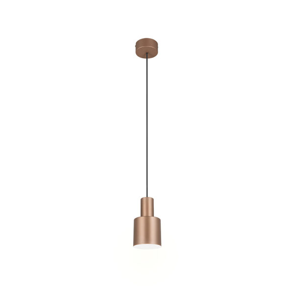 Design hanglamp met metalen kap - E27 - 150 cm hoog - koffiekleurig