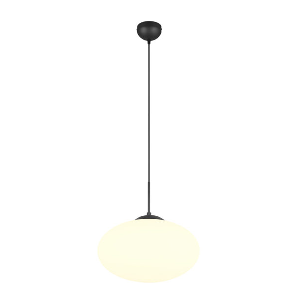 Moderne hanglamp opaalglas - E27 - 150 cm hoog - zwart