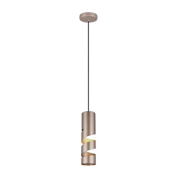 Design hanglamp spiraalvorimig - GU10 - 150 cm hoog - koffie kleur