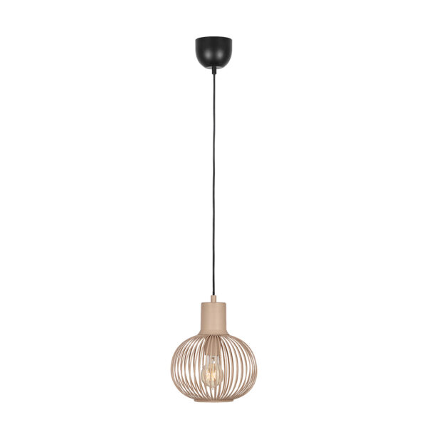 Design hanglamp open structuur - E27 - 150 cm hoog - zandkleur