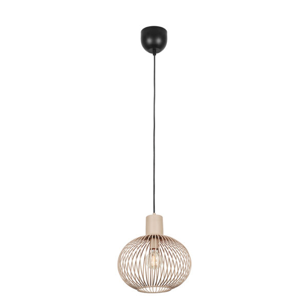 Design hanglamp met open kap - E27 - 150 cm hoog - zandkleur