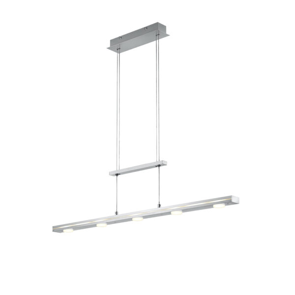 Hanglamp met 7 led spots - LED - 160 cm hoog verstelbaar - nikkel