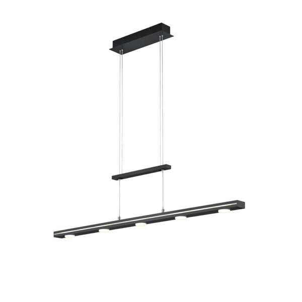Hanglamp met 7 led spots - LED - 160 cm hoog verstelbaar - zwart