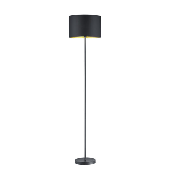 Moderne vloerlamp goudkleurige binnenzijde - E27 - 160 cm hoog - zwart