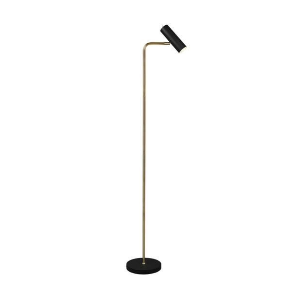 Vloerlamp met leeslicht - GU10 - 151 cm hoog - mat messing