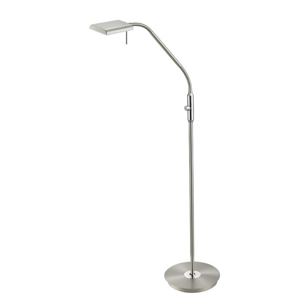 Vloerlamp met flexibele arm - LED - dimbaar - 135 cm hoog - nikkel