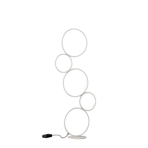 Vloerlamp met cirkelvormige ringen - LED - 115 cm hoog - wit