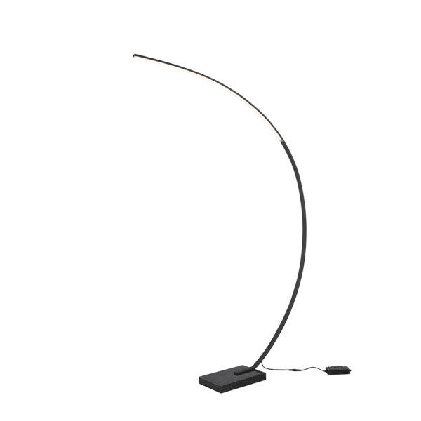 Design vloerlamp met marmeren voet - LED - 180 cm hoog - zwart