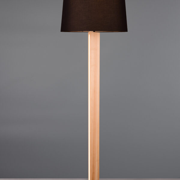 Moderne vloerlamp hout - E27 fitting - 150 cm hoog - zwart
