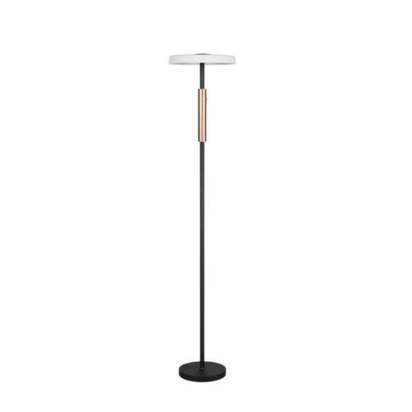 Design vloerlamp met glas - LED - dimbaar - 160 cm hoog - mat zwart
