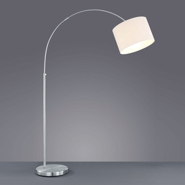 Booglamp verstelbaar - E27 - 215 cm hoog - mat nikkel