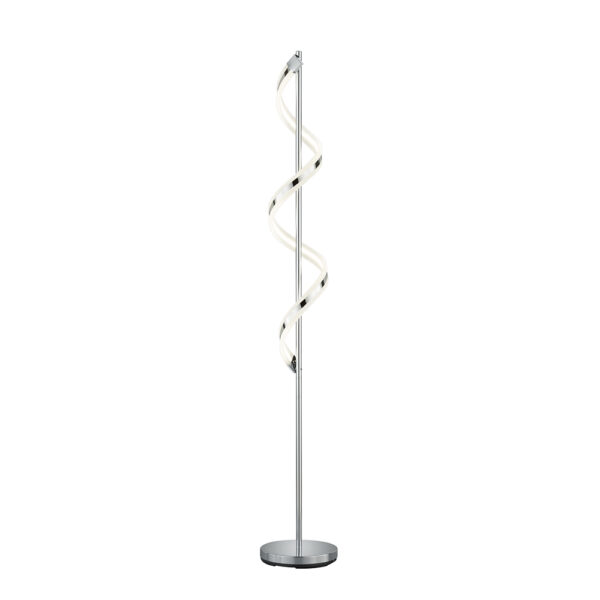 Spiraalvormige vloerlamp - LED- dimbaar - 162 cm hoog - chroom