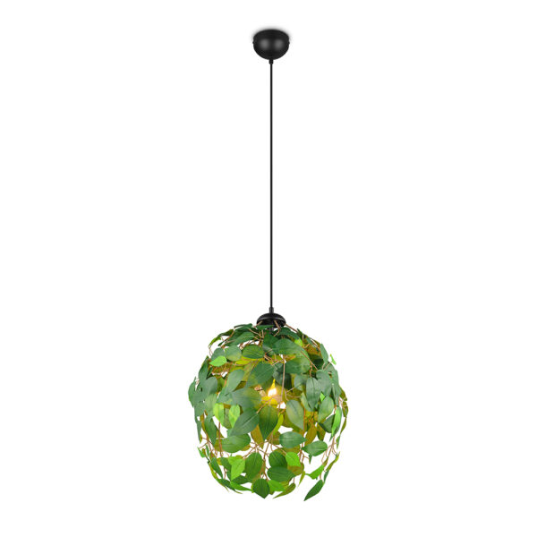 Hanglamp met bladerenbol - E27 -150 cm - groen