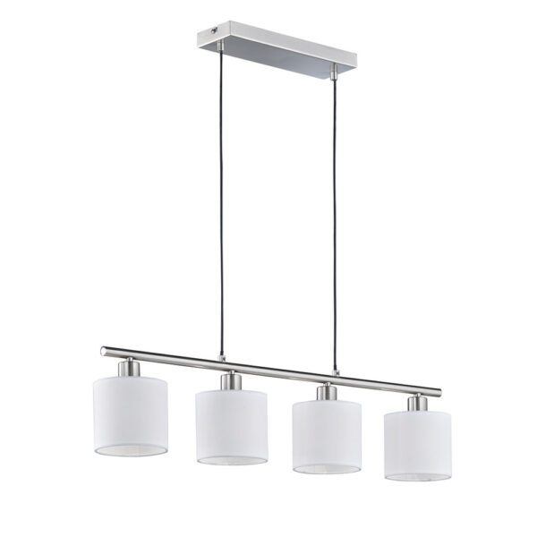 Industriële hanglamp met goudkleurige kappen - E14 - 150 cm hoog - wit