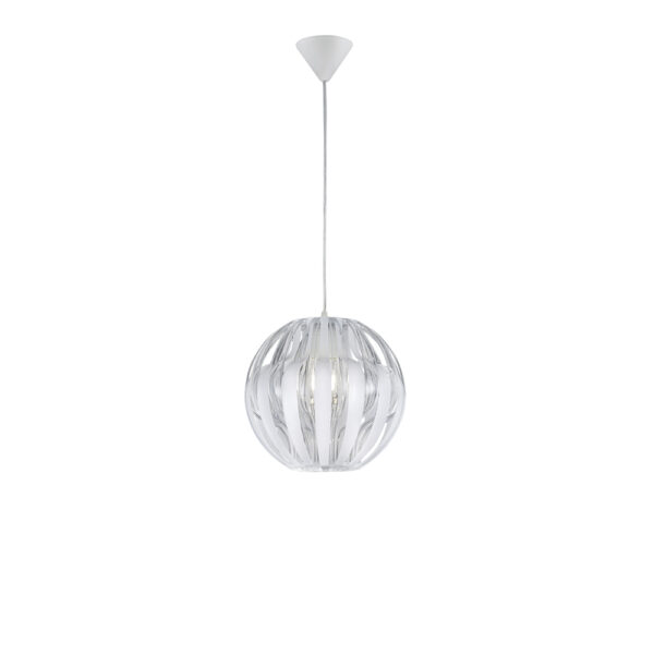 Bol hanglamp - E27 - 150 cm hoog - wit transparant