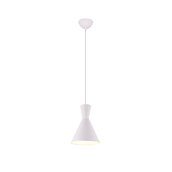 Industriële hanglamp metaal - E27 - 150 cm hoog - mat wit