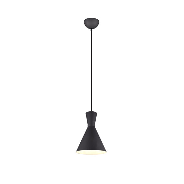 Industriële hanglamp metaal - E27 - 150 cm hoog - mat zwart
