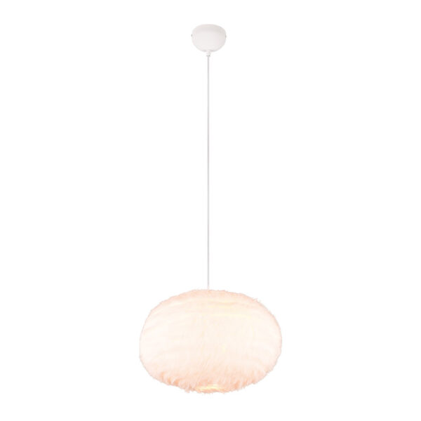 Hanglamp pluche - E27 - 150 cm verstelbaar - wit