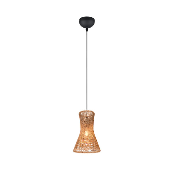 bohemian hanglamp gevlochten - E27 - 150 cm hoog - bruin