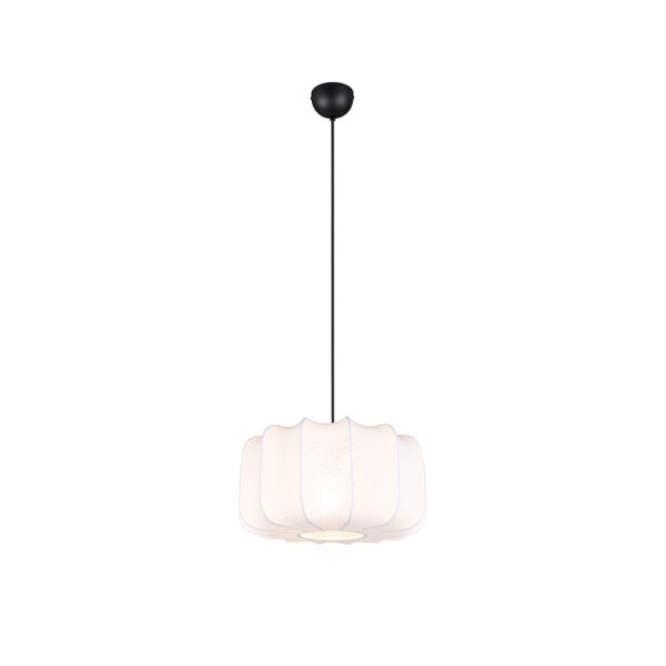 Elegante hanglamp met witte kap - E27 fitting - hoogte 150 cm - zwart