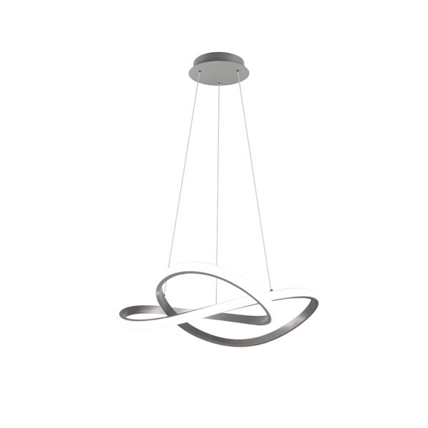 Design hanglamp - LED - dimbaar - 150 cm hoog - mat nikkel