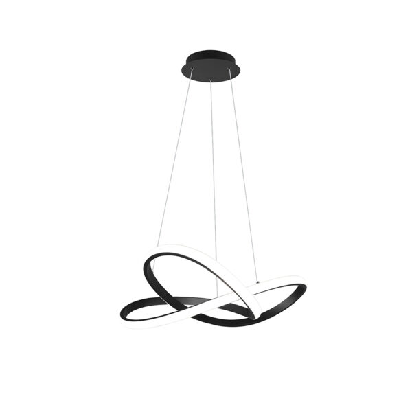 Design hanglamp met lichtbogen - LED - 150 cm hoog - mat zwart