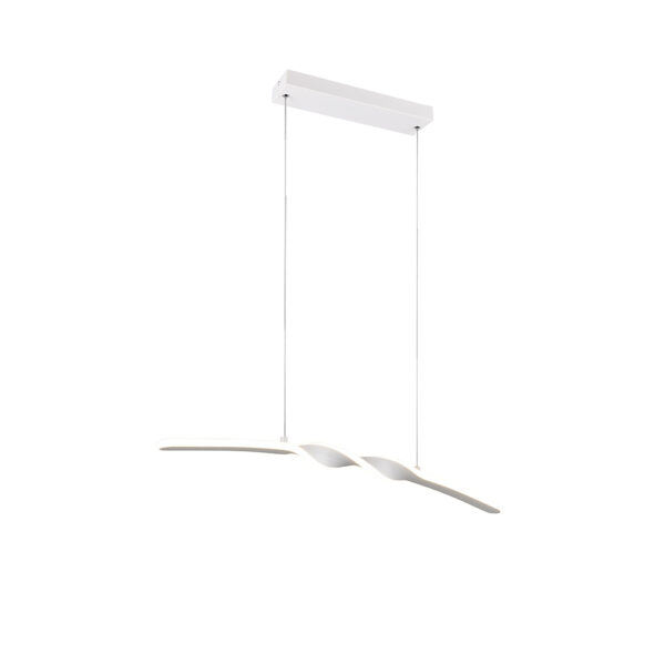 Moderne hanglamp met golvend armatuur - LED - 150 cm hoog - wit