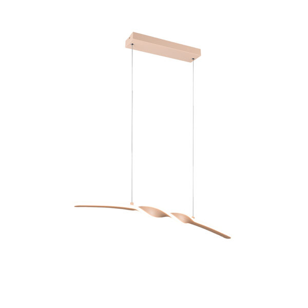 Moderne hanglamp met golvend armatuur - LED - 150 cm hoog - zandkleur