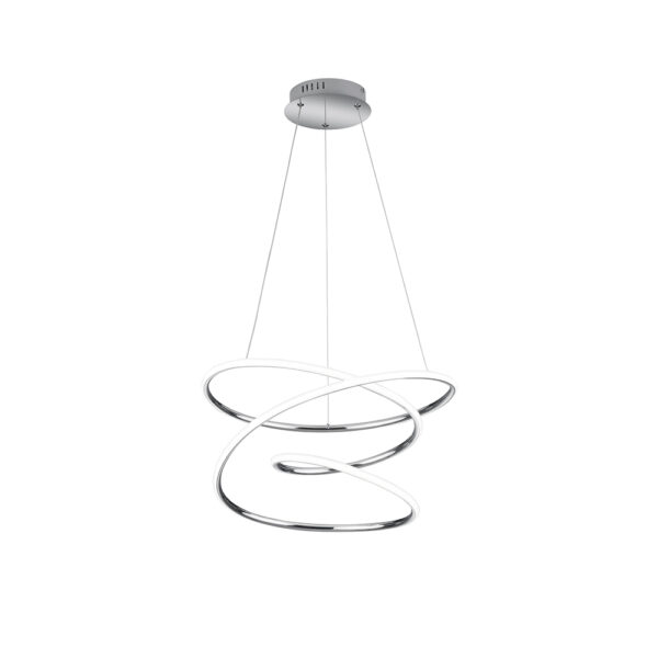 Design hanglamp draaivorm - LED - dimbaar - 150 cm hoog - chroom