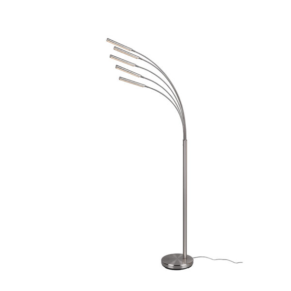 Design vloerlamp gebogen - LED - dimbaar - 195 cm hoog - nikkel
